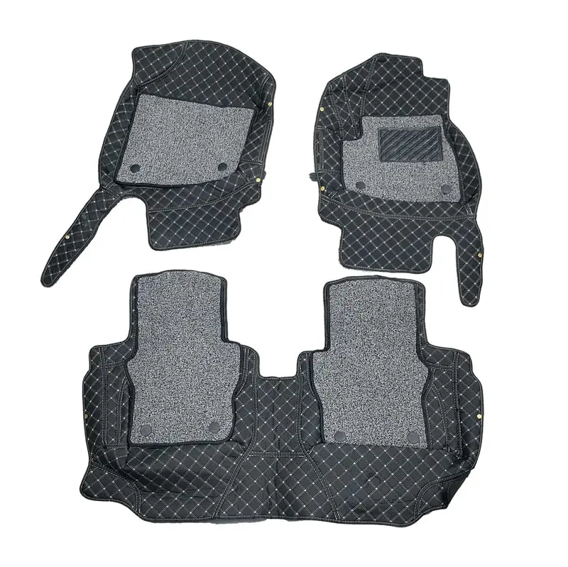Honda City 9D Floor Mats Mix Thread Grass 3Pcs 2021 - 2025 - Black With Grey 2