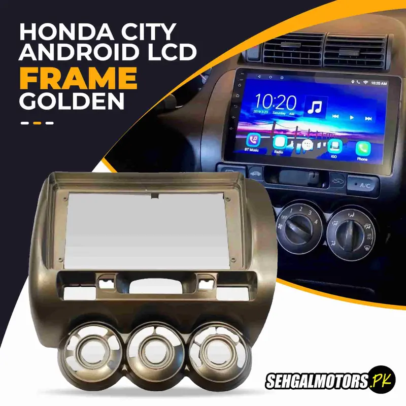 Honda City Android Lcd Frame With Grip  9 Inches Golden 2006 - 2008 1