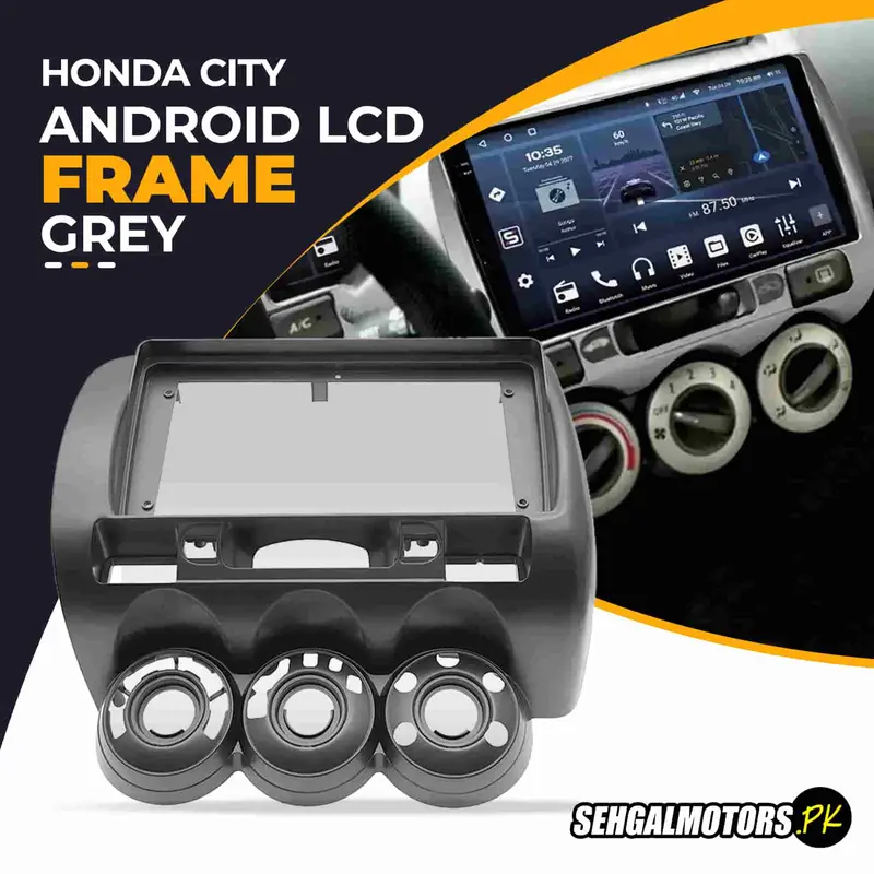Honda City Android Lcd Frame With Grip 9 Inches Grey 2006 - 2008 - 6Th Gen - Grey Color 1