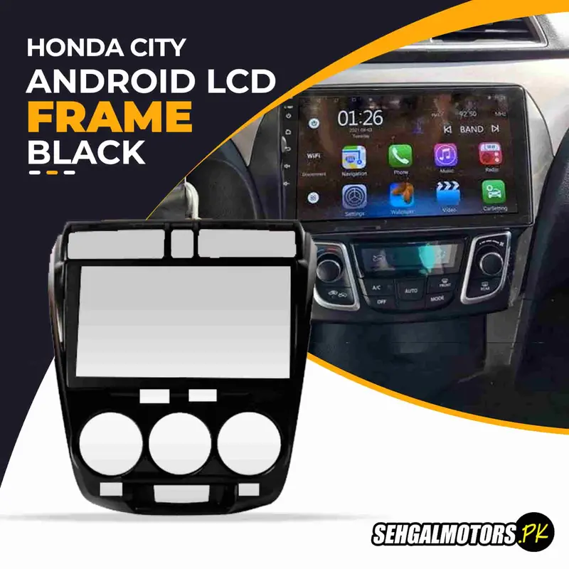 Honda City Android Lcd Frame With Grip Glossy Black 10 Inches - 8Th Gen 2008-2021 1