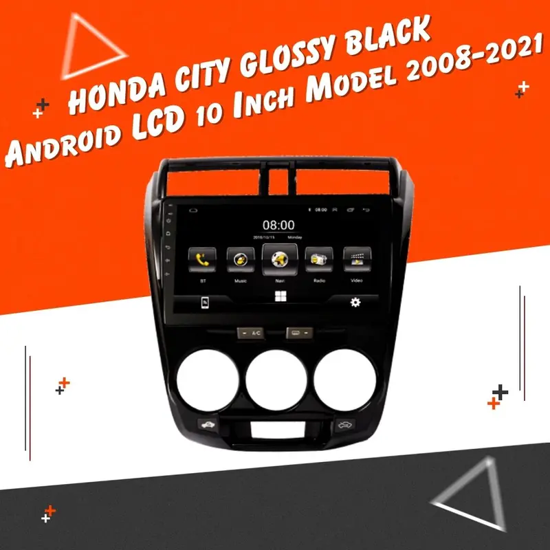 Honda City Android Lcd Glossy Black 10 Inches | 8Th Gen 2008 - 2021 1