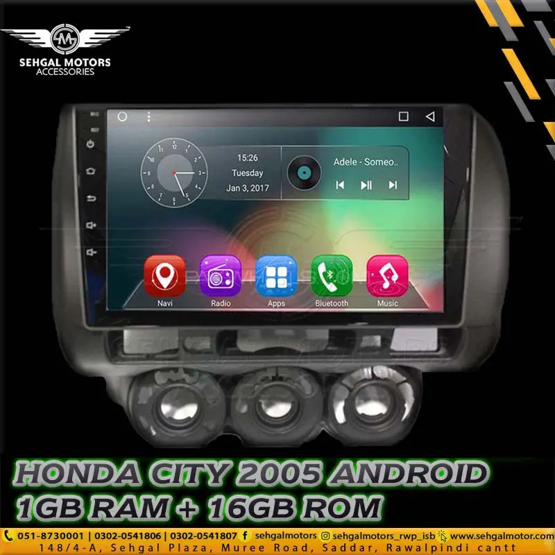Honda City Android Lcd Panel (1+16Gb O.Tech) Model 2005-2008 1