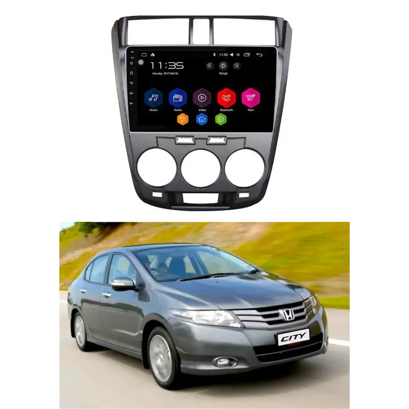 Honda City Android Lcd Panel (1+32Gb) Black Model 2010-2021 1