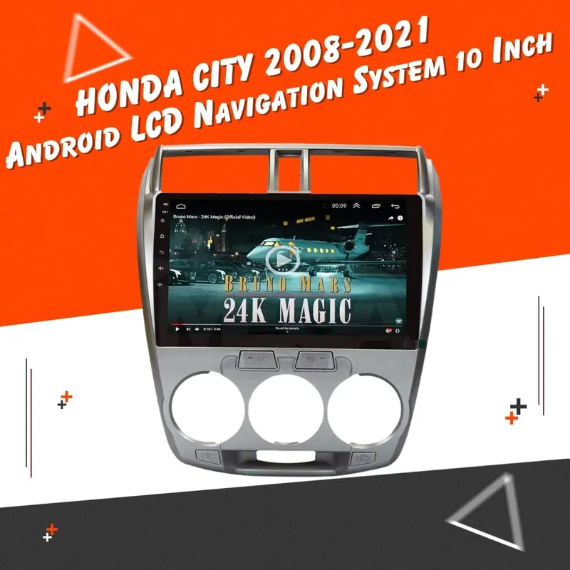 Honda City Android Lcd Silver 10 Inches - 8Th Gen 2008 - 2021 1