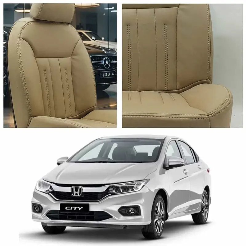 Honda City Audi Design Beige Seat Covers 2021 - 2025 1