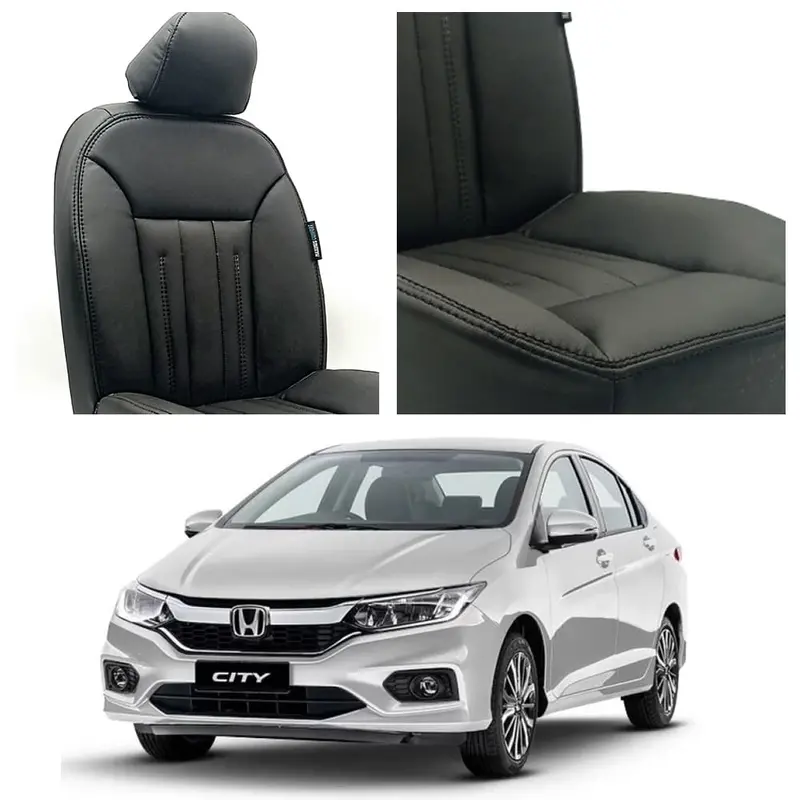 Honda City Audi Design Black Seat Covers 2021 - 2025 1