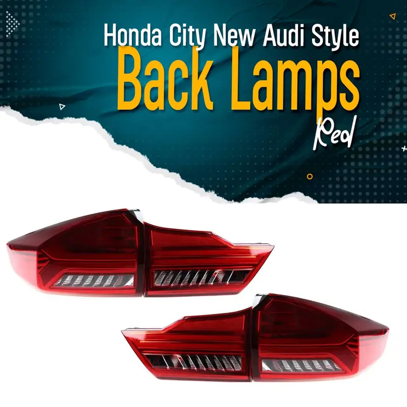 Honda City Audi Style Back Lamps Red 2021 - 2025 1