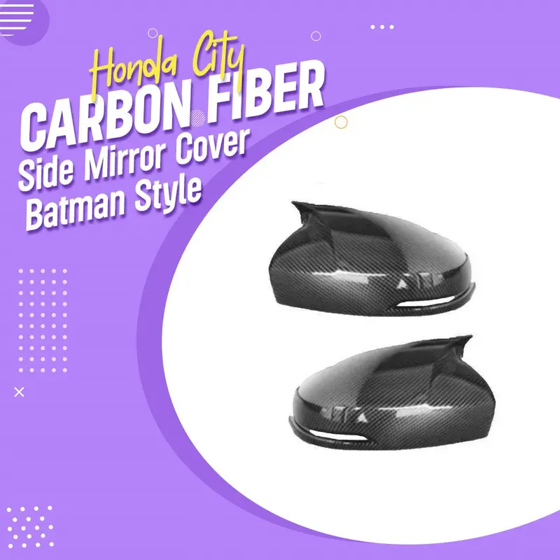 Honda City Carbon Fiber Side Mirror Cover Batman Style 2021 - 2025 1