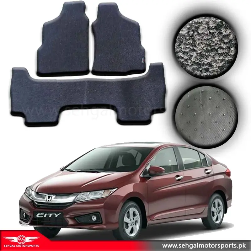 Honda City Carpet Floor Mat Special Black/Gray Model 2009-2021 1