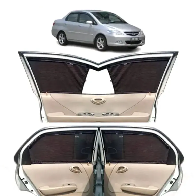Honda City Custom Fit Retractable Curtains 2003 - 2008 - Sun Shade - Parda 2
