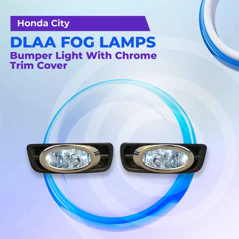 Honda City Dlaa Fog Lamps Bumper Light Just With Chrome Trim Cover 2014 - 2021 - Hd536e 1