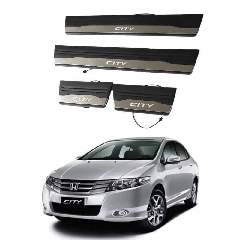 Honda City Door Sill Plate Black With Led Model 2009-2021 1