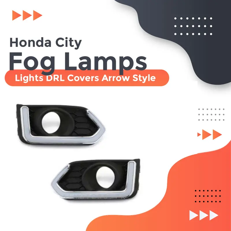 Honda City Fog Lamps Lights Drl Covers Arrow Style 2021 - 2025 1