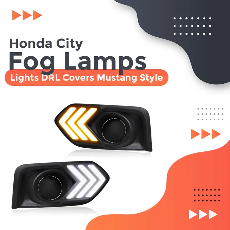 Honda City Fog Lamps Lights Drl Covers Mustang Style 2021 - 2025 1