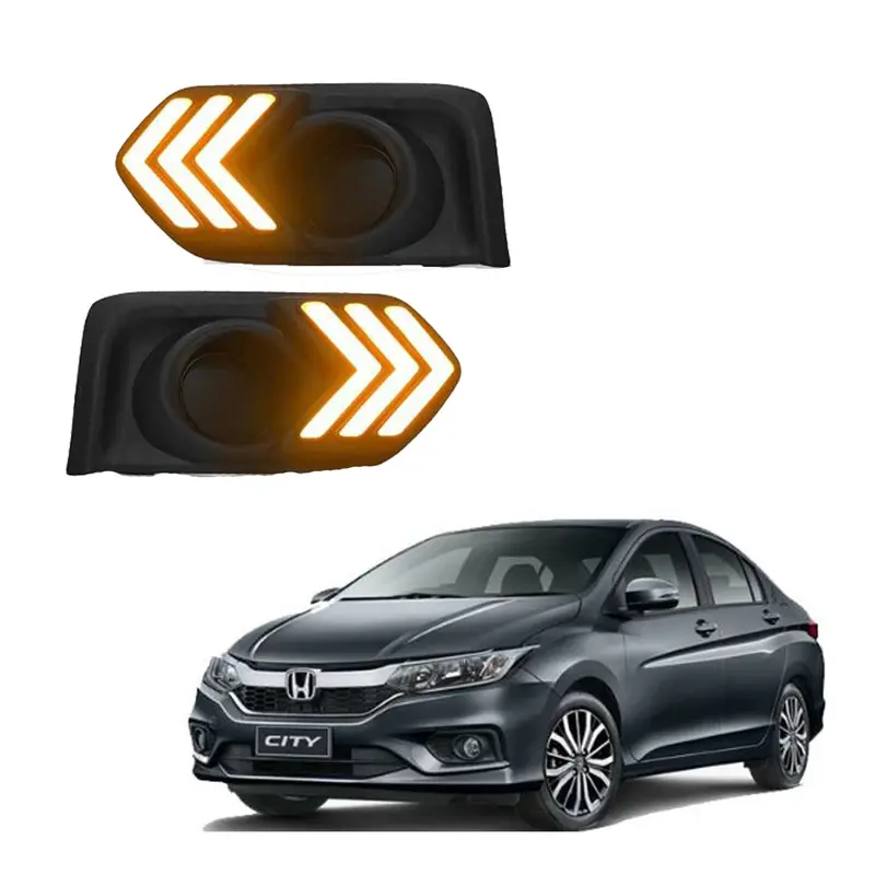 Honda City Fog Lamps Lights Drl Covers Mustang Style 2021 - 2025 2