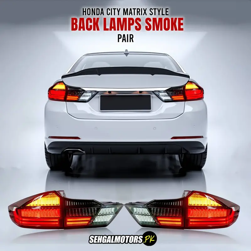 Honda City Matrix Style Back Lamps Smoke Pair 2021 - 2025 1