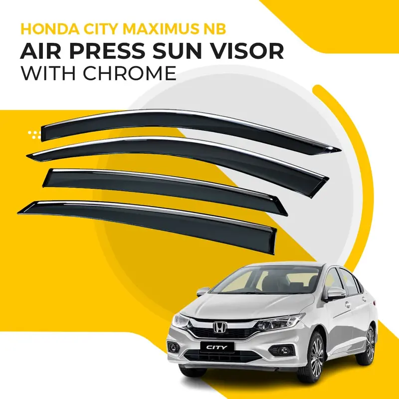 Honda City Maximus Nb Air Press Sun Visor With Chrome - Model 2021- 2022 1