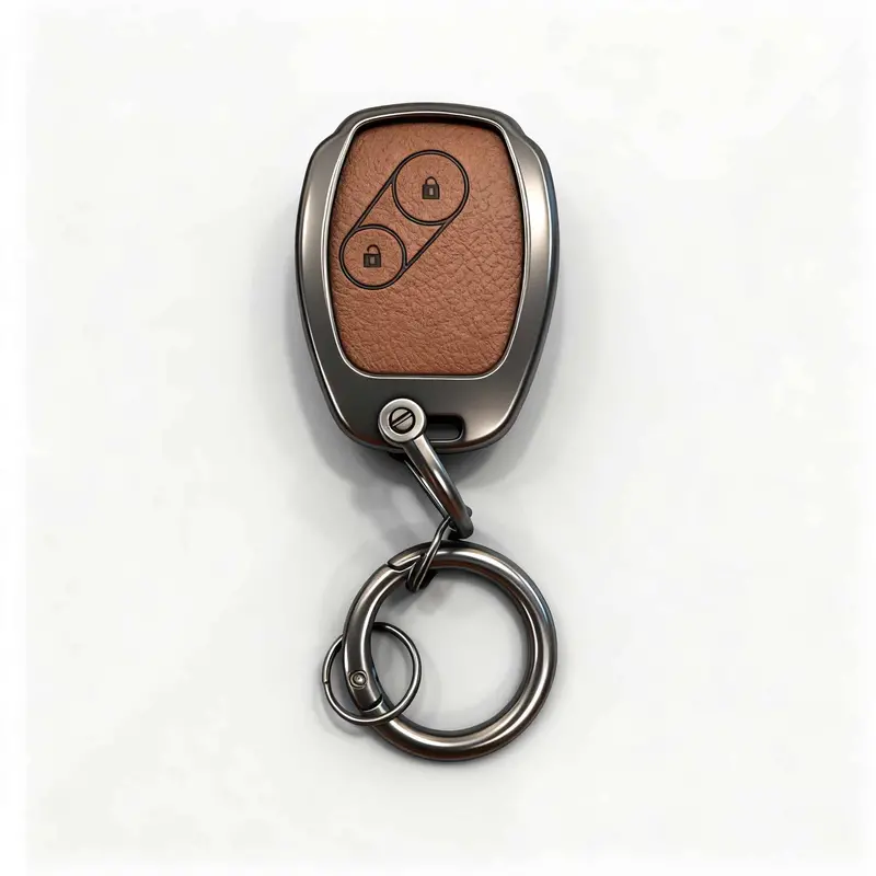 Honda City Metal Key Shell With Brown Keychain 2012 - 2022 2