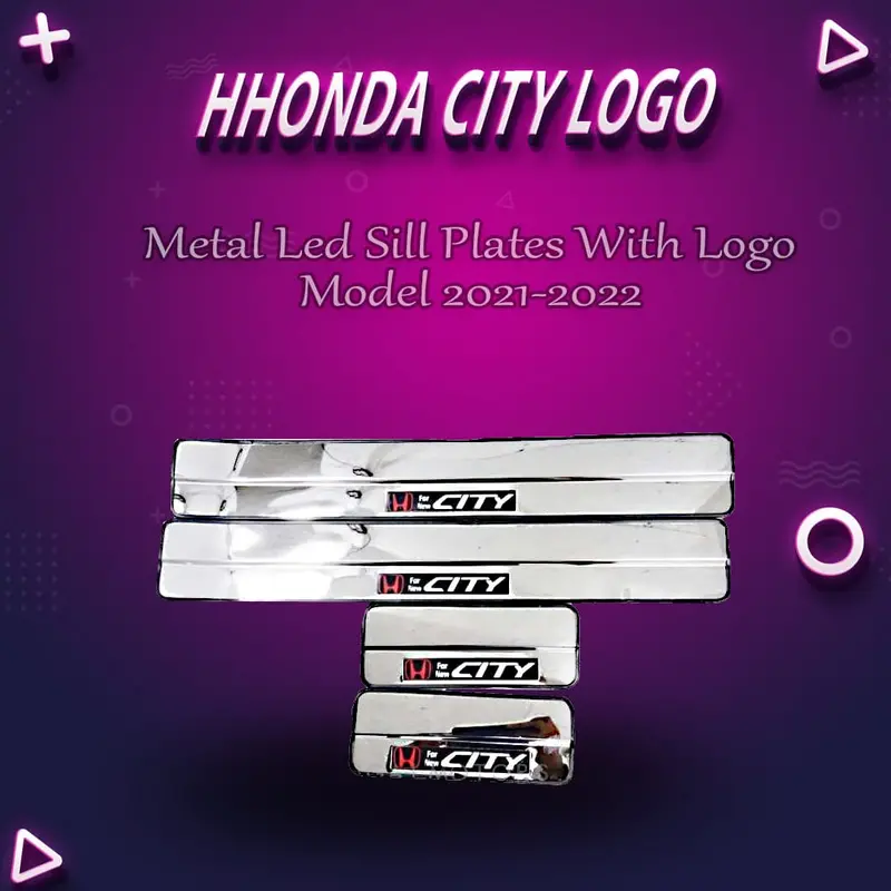 Honda City Metal Led Sill Plates With Logo 2021 - 2025 1