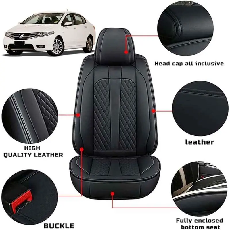 Honda City Seat Cover Japanese Leather Black Model 2009-2021 1