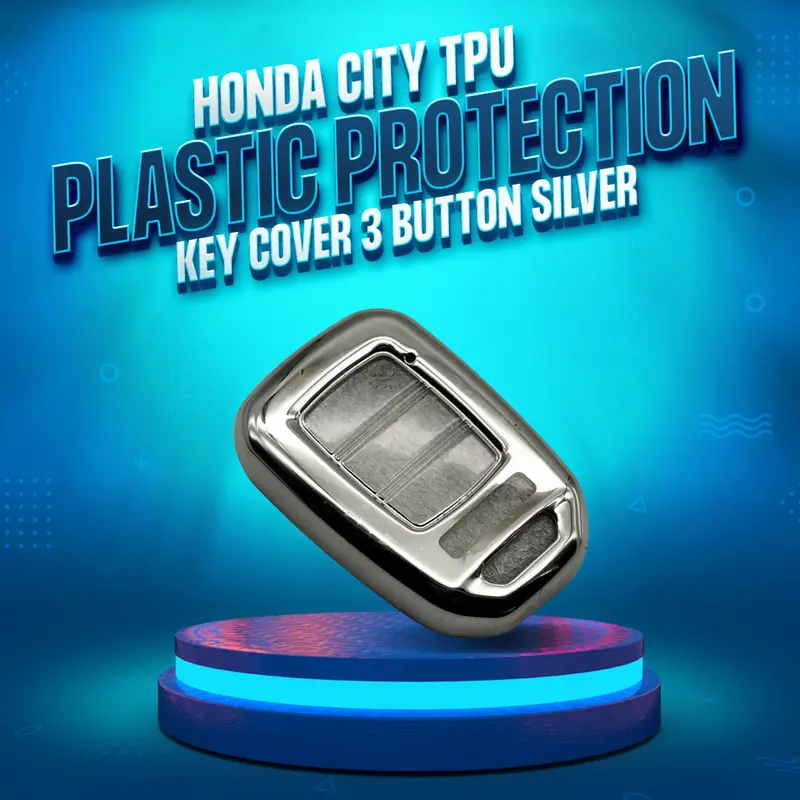 Honda City Tpu Plastic Protection Key Cover 3 Button Silver 2021 - 2025 1