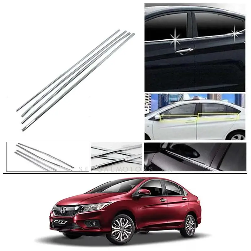 Honda City Window Chrome Weather Strips 4 Pcs 2008 - 2021 1