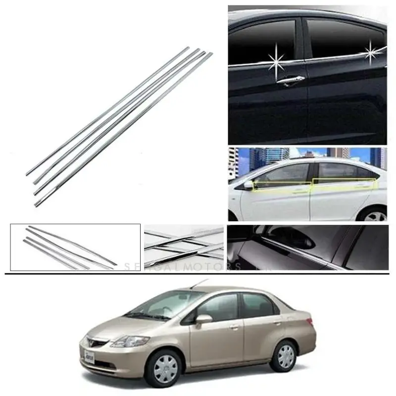 Honda City Window Weather Strip Chrome 2003 - 2006 - 4 Pcs 1