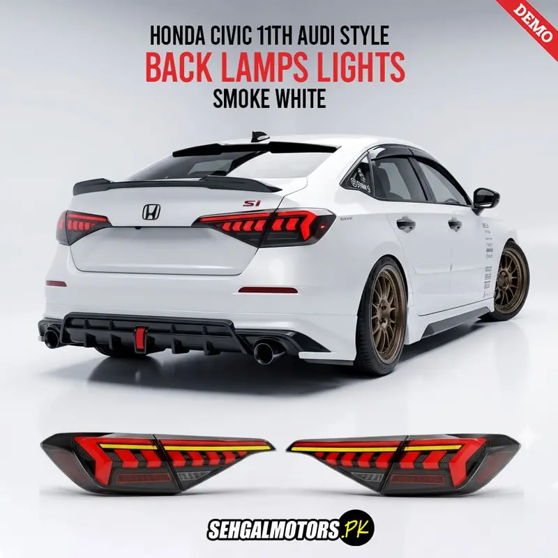 Honda Civic 11Th Audi Style Back Lamps Lights Smoke White 2022 - 2026 1