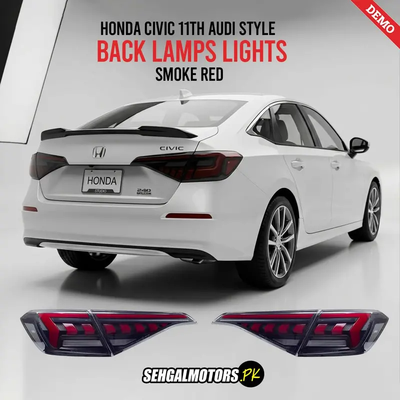Honda Civic 11Th Audi Style  Backlamps Lights Smoke Red 2022 - 2026 1