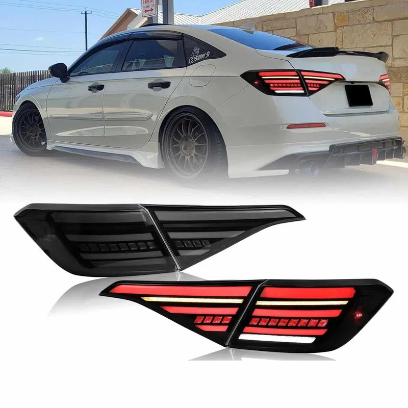 Honda Civic 11Th Sequential Back Lamps Lights Smoke Red Pair 2022 - 2026 2