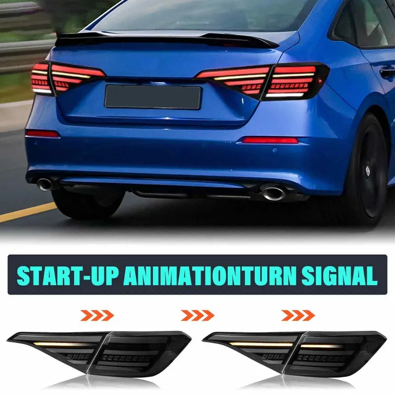 Honda Civic 11Th Sequential Back Lamps Lights Smoke White Pair 2022 - 2026 2