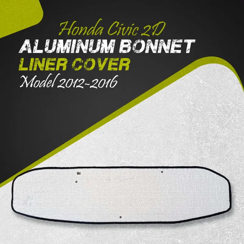 Honda Civic 2D Aluminum Bonnet Liner Cover 2012 - 2016 - Protector Lid Garnish Bonnet Namda 1