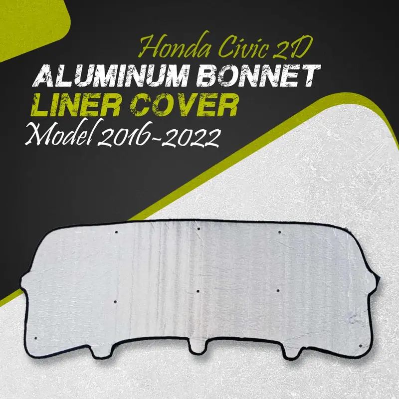 Honda Civic 2D Aluminum Bonnet Liner Cover 2016 - 2021 - Protector Lid Garnish Bonnet Namda 1