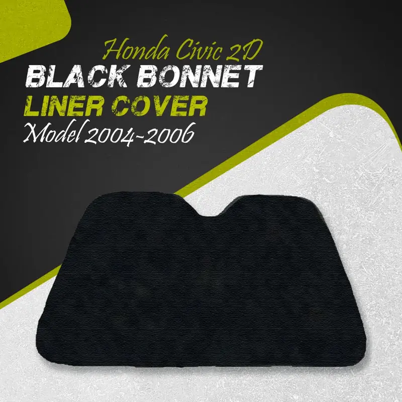 Honda Civic 2D Black Bonnet Liner Cover 2004 - 2006 - Protector Lid Garnish Bonnet Namda 1