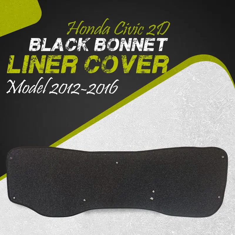 Honda Civic 2D Black Bonnet Liner Cover 2012 - 2016 - Protector Lid Garnish Bonnet Namda 1