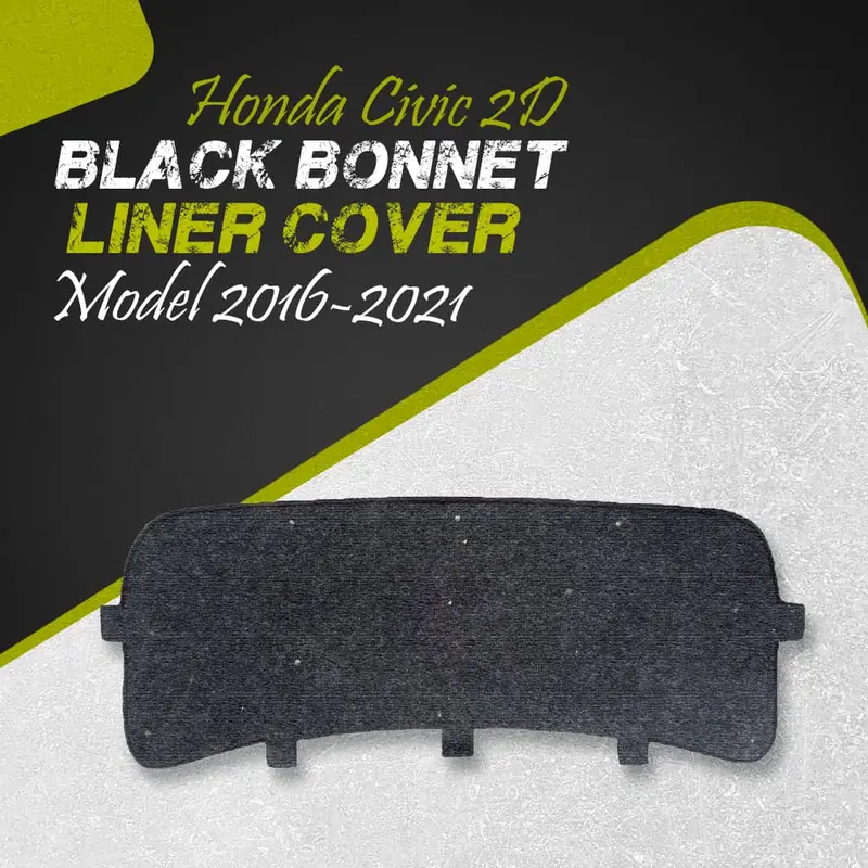 Honda Civic 2D Black Bonnet Liner Cover 2016 - 2021 - Protector Lid Garnish Bonnet Namda 1