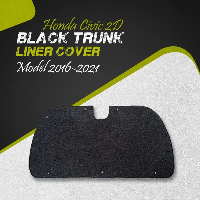 Honda Civic 2D Black Trunk Liner Cover 2016 - 2021 - Protector Lid Garnish Diggi Namda 1