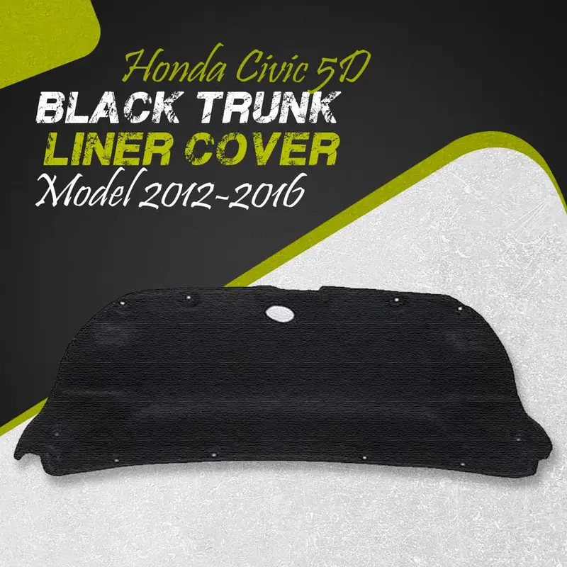 Honda Civic 5D Black Trunk Liner Cover 2012 - 2016 - Protector Lid Garnish Diggi Namda 1