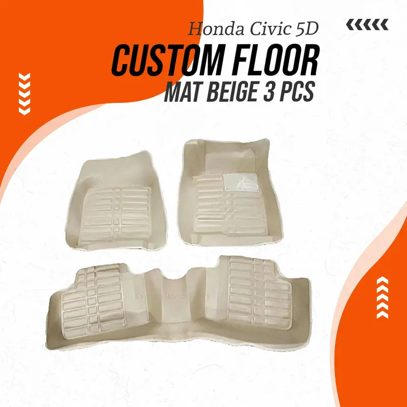 Honda Civic 5D Custom Floor Mat Beige 3 Pcs 2016-2026 - Car Interior Mats 1