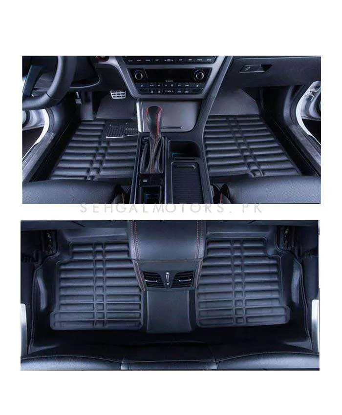 Honda Civic 5D Custom Floor Mat Black 3 Pcs 2012 - 2016 2