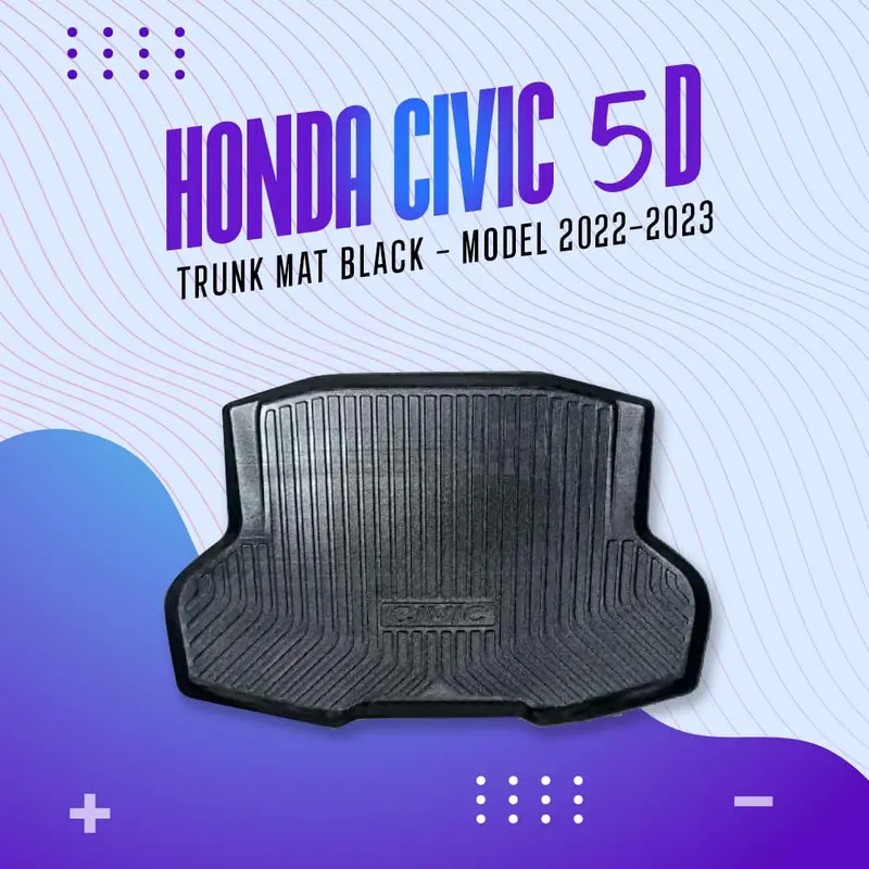 Honda Civic 5D Tpe Trunk Mat Black 2022 - 2025 - Cargo Boot Liner Diggi Protection Tray Cover 1