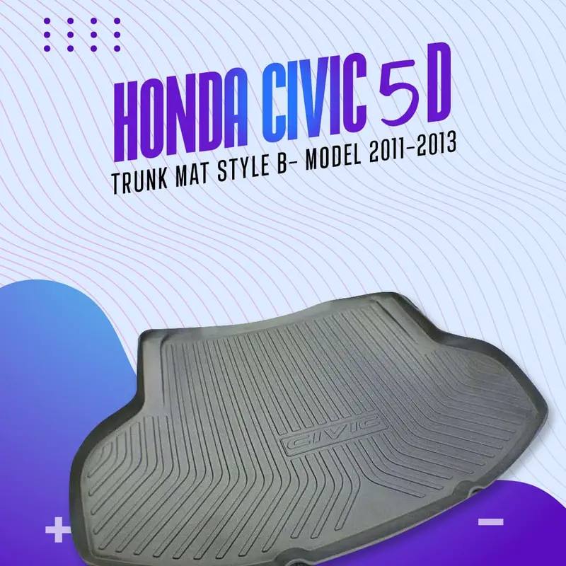 Honda Civic 5D Tpe Trunk Mat Style B 2011 - 2013 1