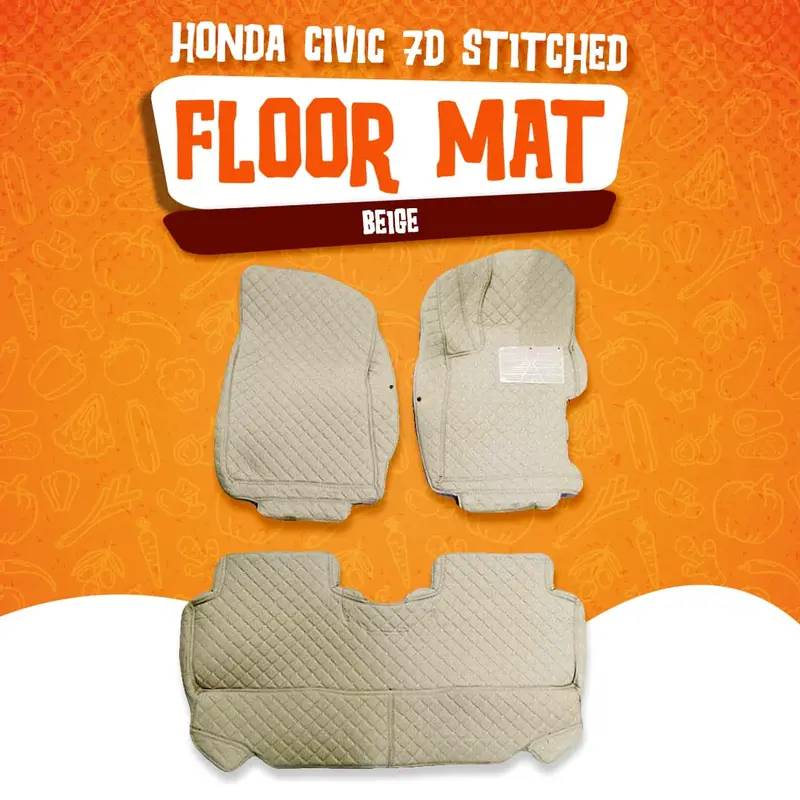 Honda Civic 7D Floor Mats - Beige 2012 - 2016 1