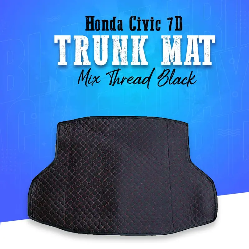 Honda Civic 7D Trunk Mat Mix Thread Black 2016 - 2021 - Cargo Boot Liner Diggi Protection Tray Cover 1