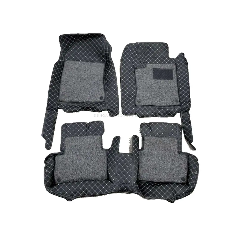 Honda Civic 9D Floor Mats Mix Thread 3 Pcs 2016 - 2025 - Black And Grey 2