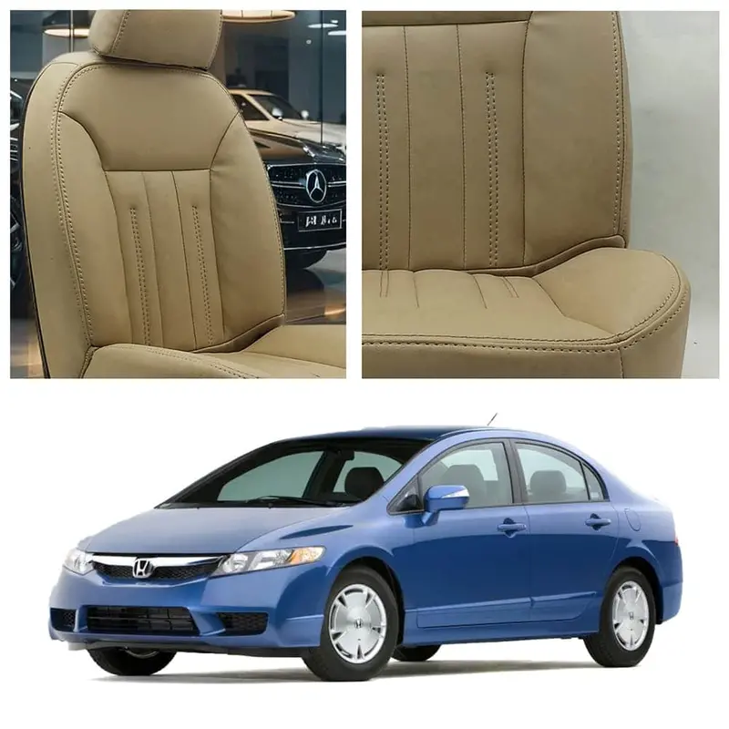 Honda Civic Audi Design Beige Seat Covers 2022 - 2025 1