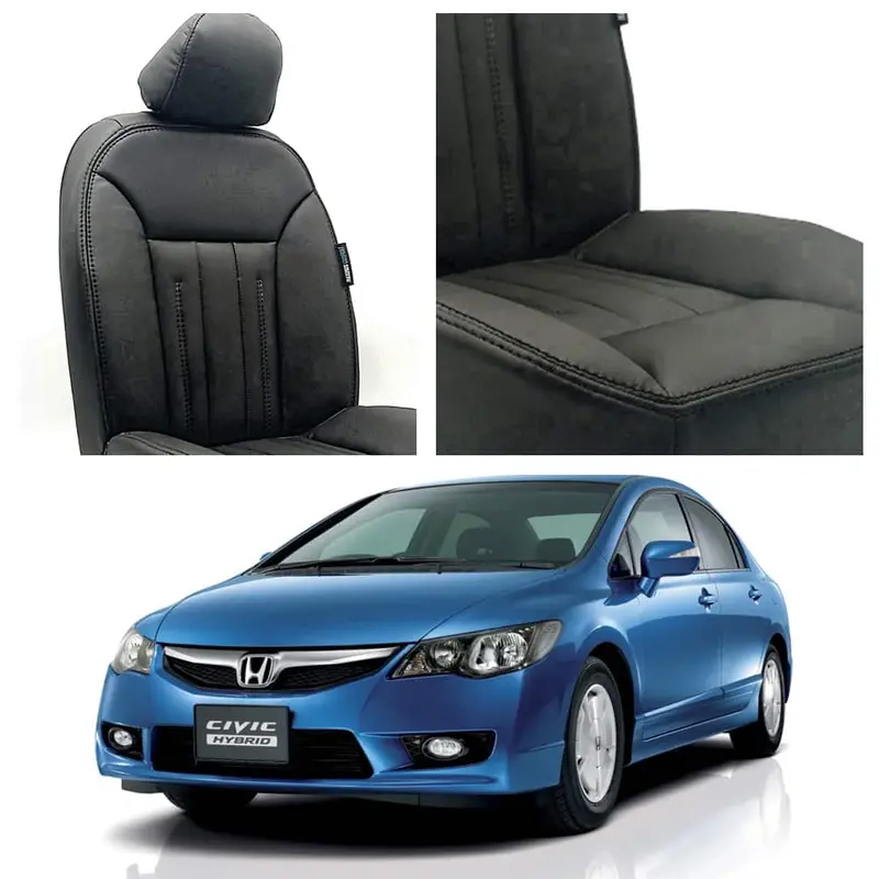 Honda Civic Audi Design Black Seat Covers 2006 - 2012 1