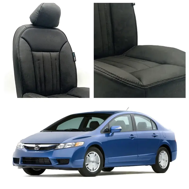Honda Civic Audi Design Black Seat Covers 2022 - 2025 1