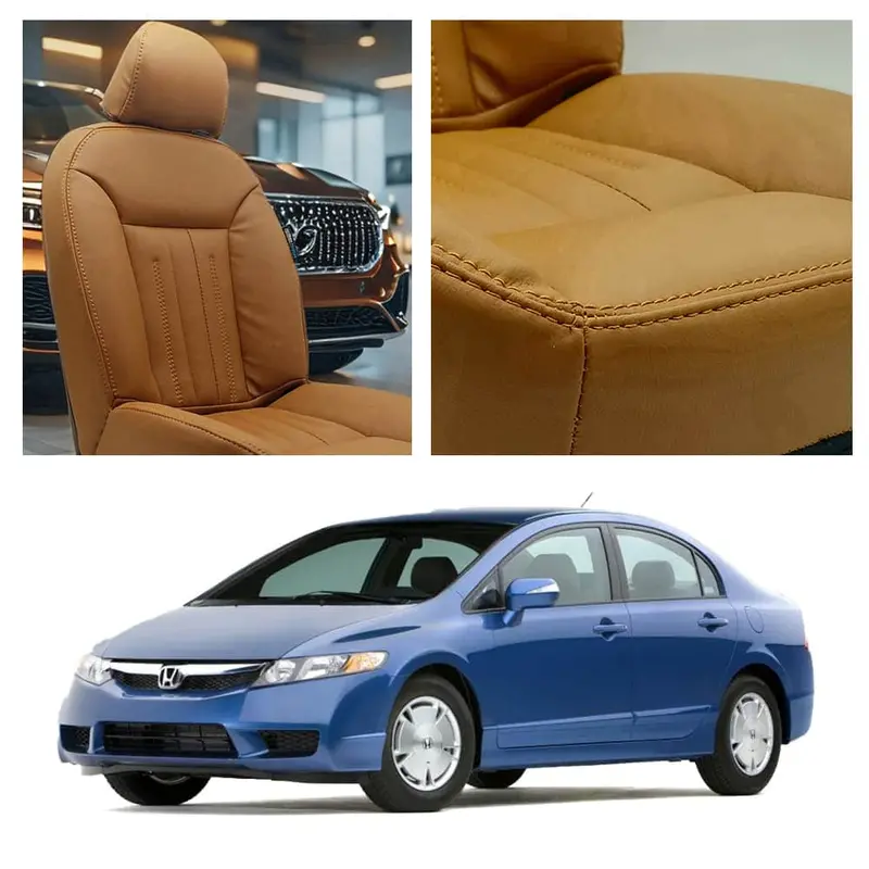Honda Civic Audi Design Brown Seat Covers 2022 - 2025 1