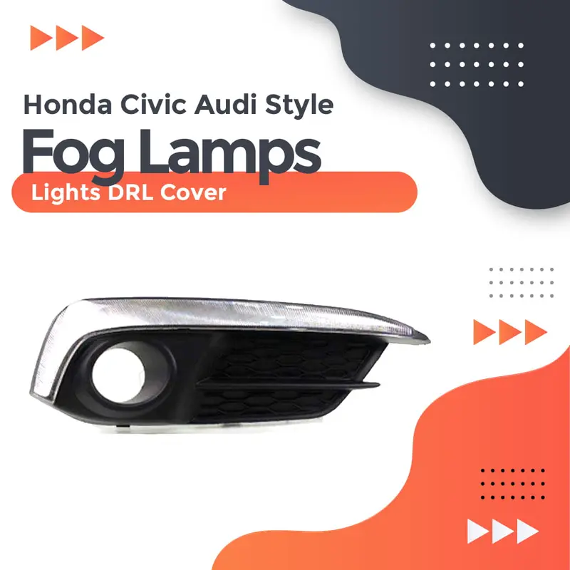 Honda Civic Audi Style Fog Lamps Lights Drl Cover 2016 - 2021 1